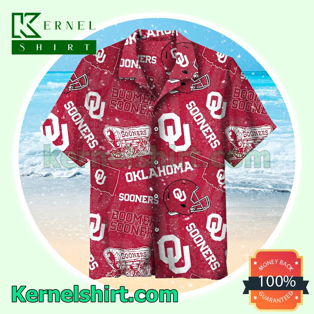 University Of Oklahoma Vintage Boomer Sooner Red Beach Shirt