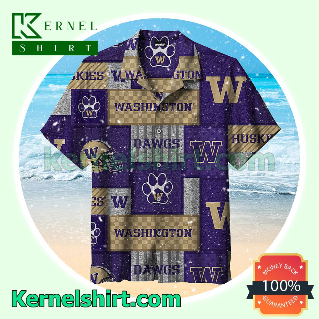 University Of Washington Vintage Dawgs Block Beach Shirt