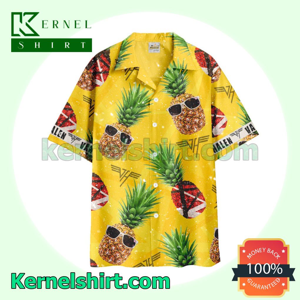 Van Halen Pineapple Aloha Beach Hawaiian Shirt