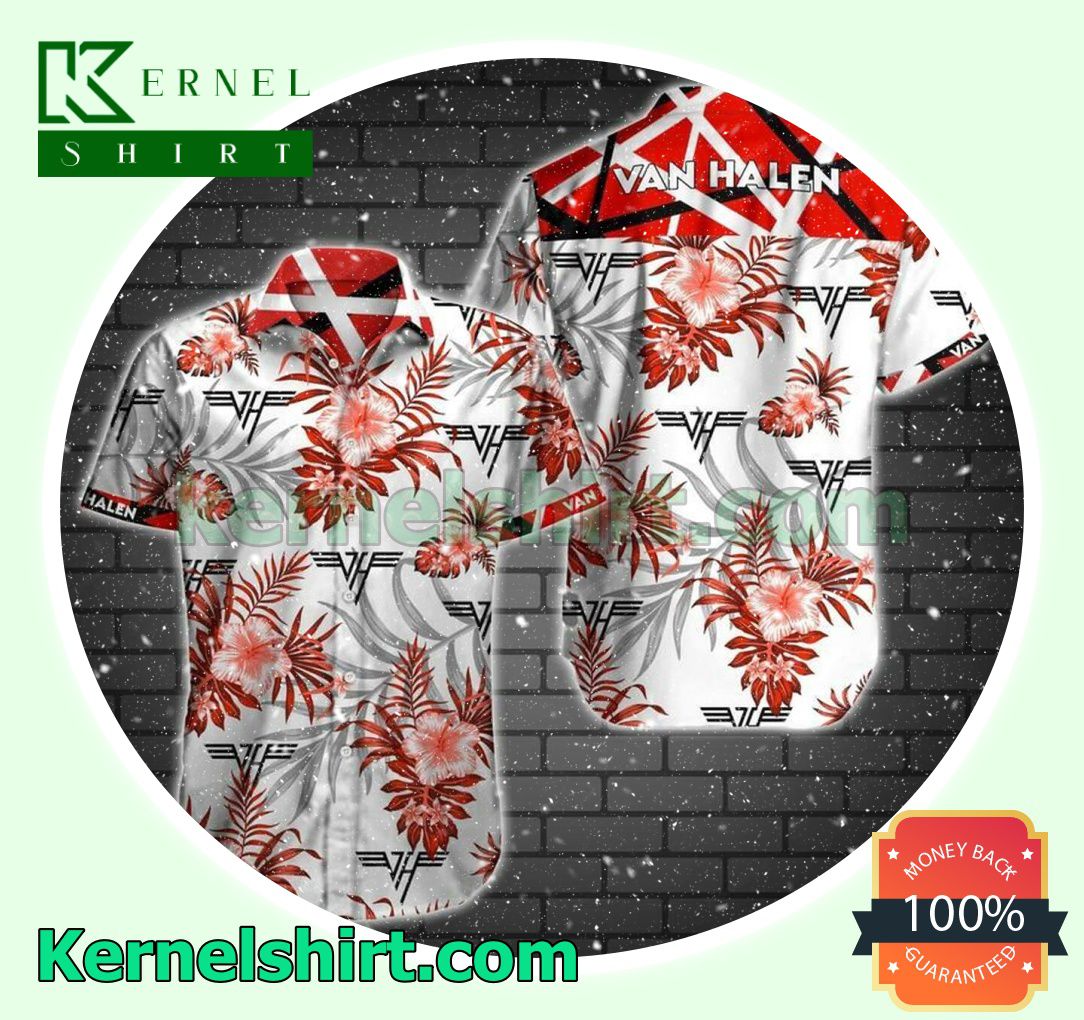 Van Halen Tropical Pattern Beach Shirt