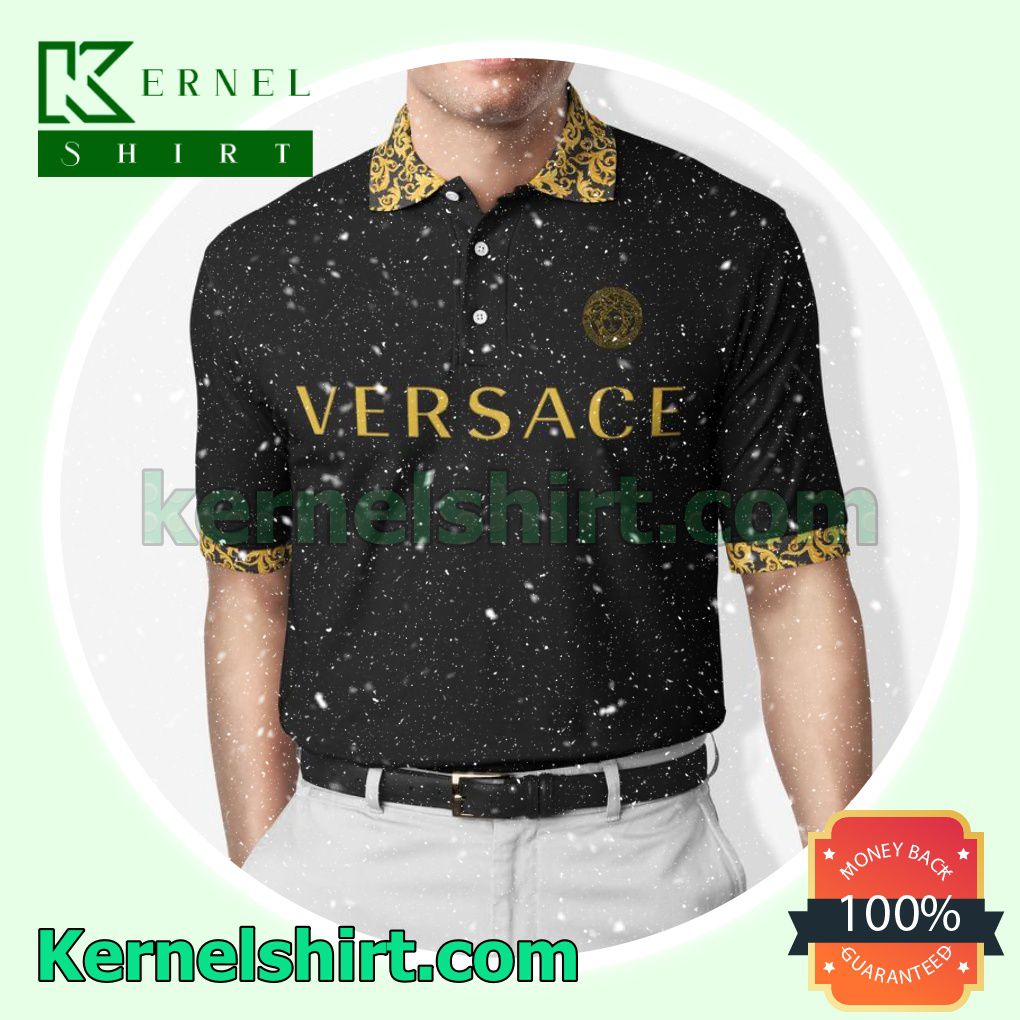 Versace Black Gold Golf Polo