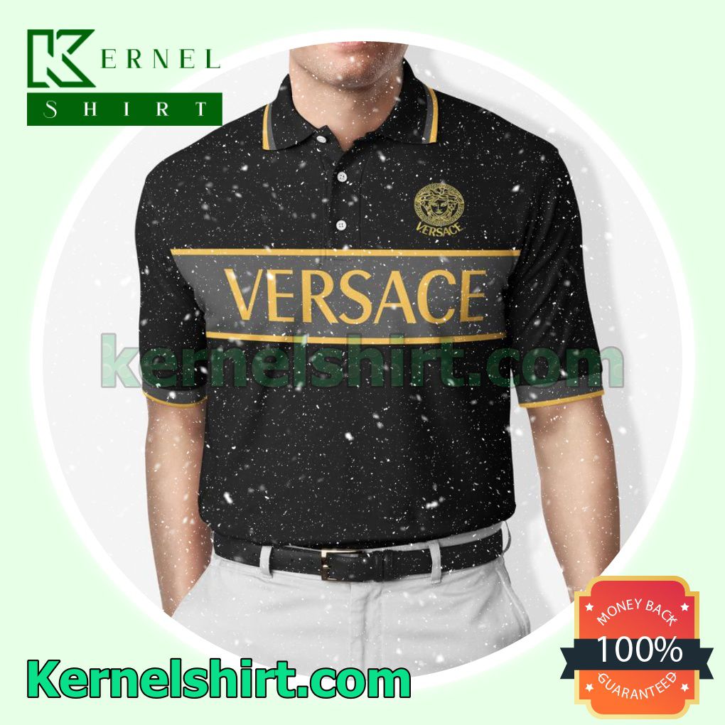 Versace Gold Logo Golf Polo