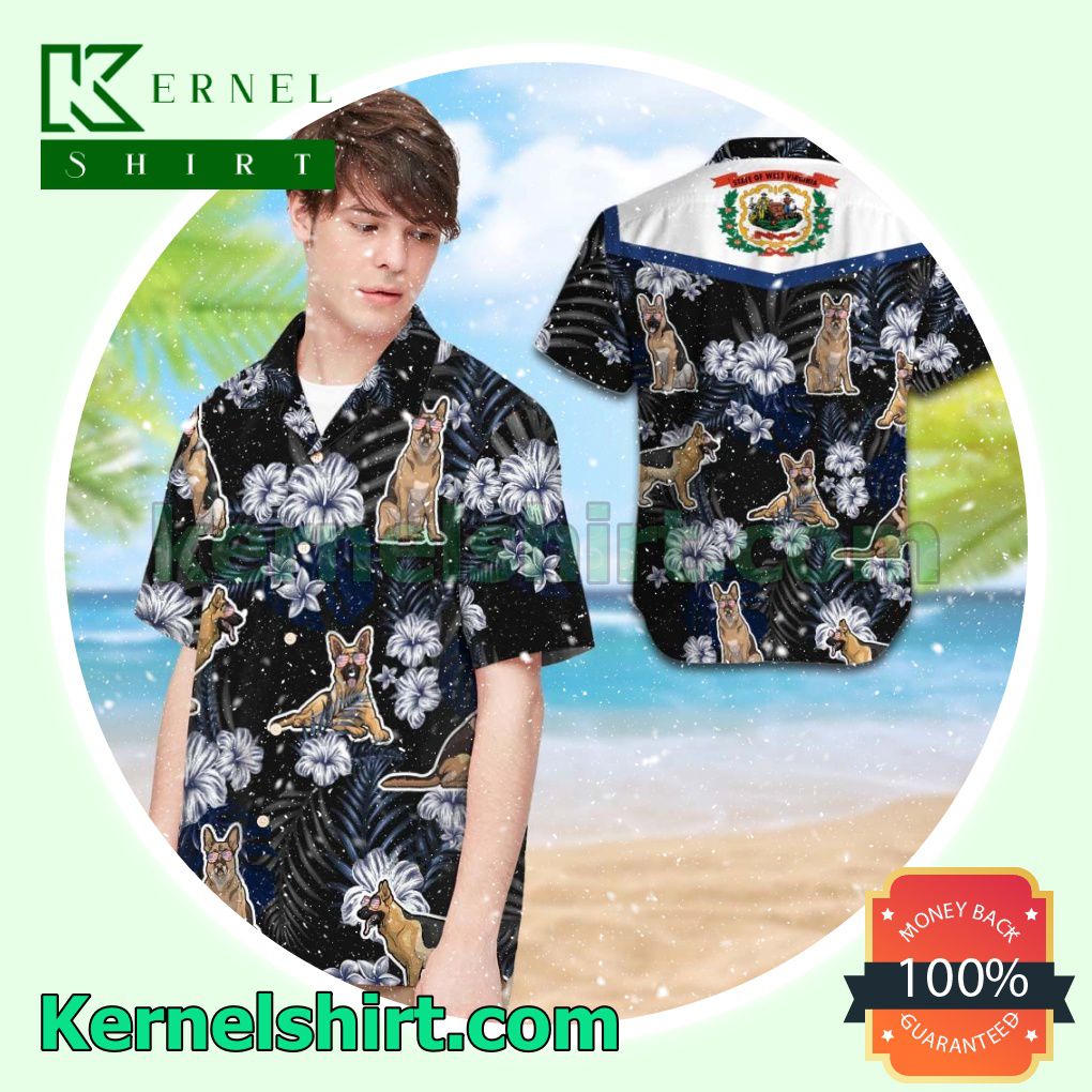 West Virginia German Shepherd Summer Hawaiian Shirt