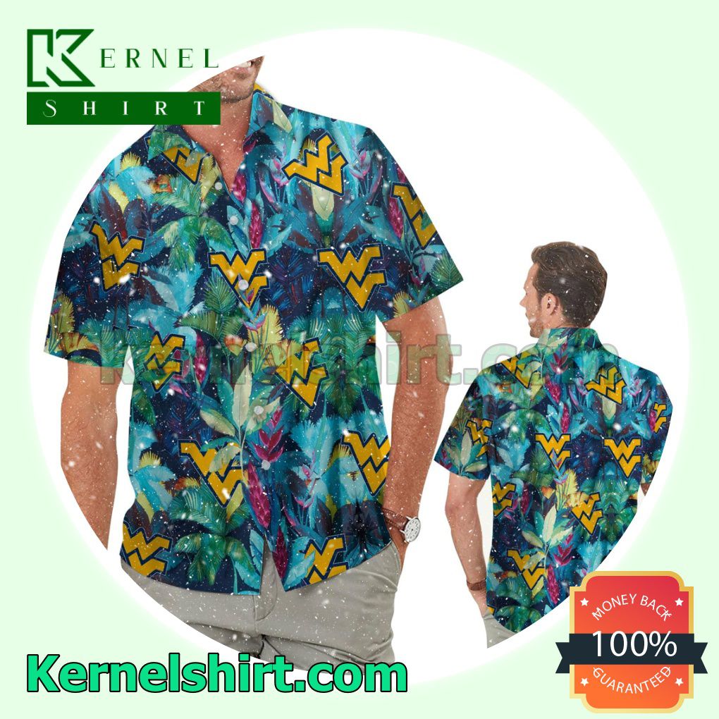 West Virginia Mountaineers Floral Tropical Summer Hawaiian Shirt