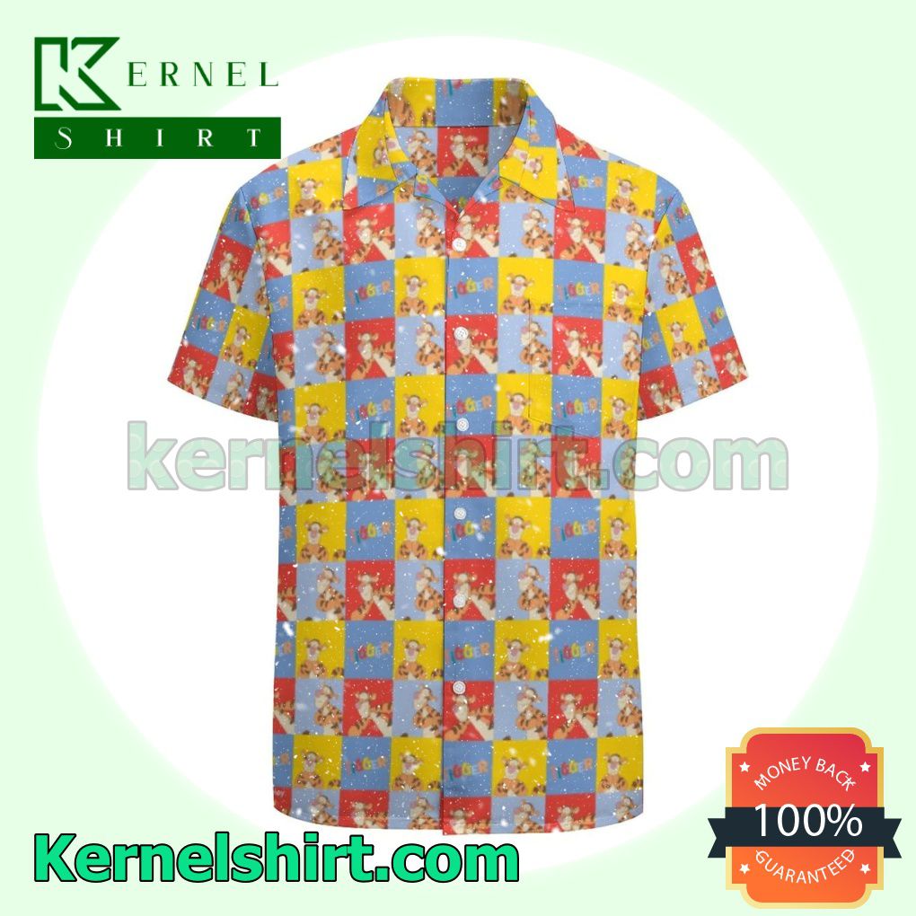 Winnie The Pooh Bright Mosaic Pattern Disney Aloha Beach Hawaiian Shirt