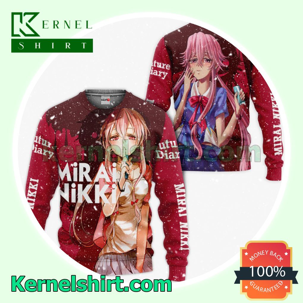 Yuno Gasai Future Diary Mirai Nikki Anime Fans Gift Hoodie Sweatshirt Button Down Shirts a