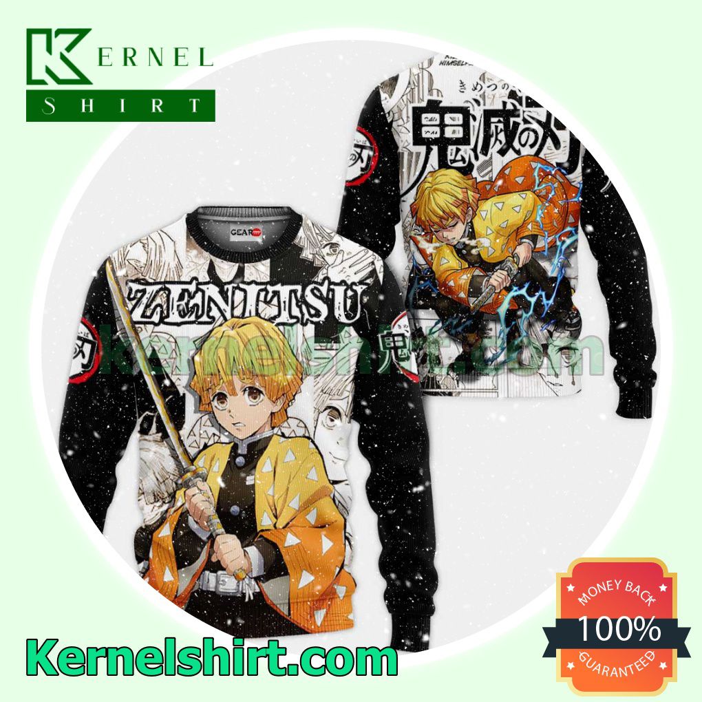 Zenitsu Demon Slayer Anime Manga Fans Gift Hoodie Sweatshirt Button Down Shirts a