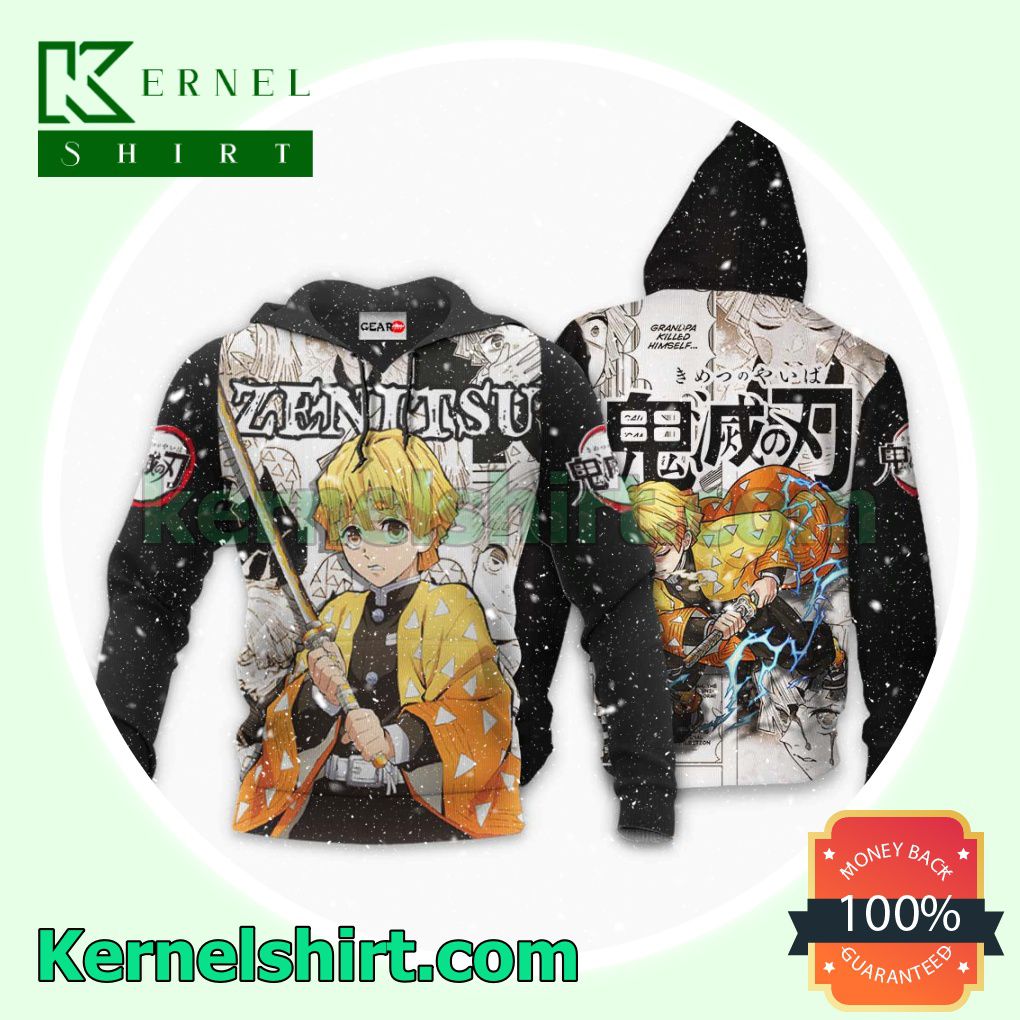 Zenitsu Demon Slayer Anime Manga Fans Gift Hoodie Sweatshirt Button Down Shirts b