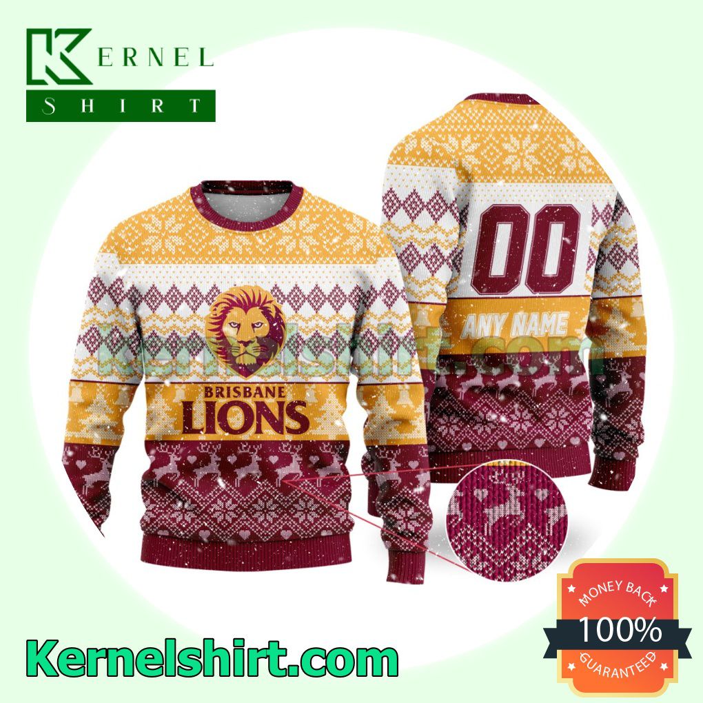AFL Brisbane Lions Ugly Sweater Holiday Knit Pullover