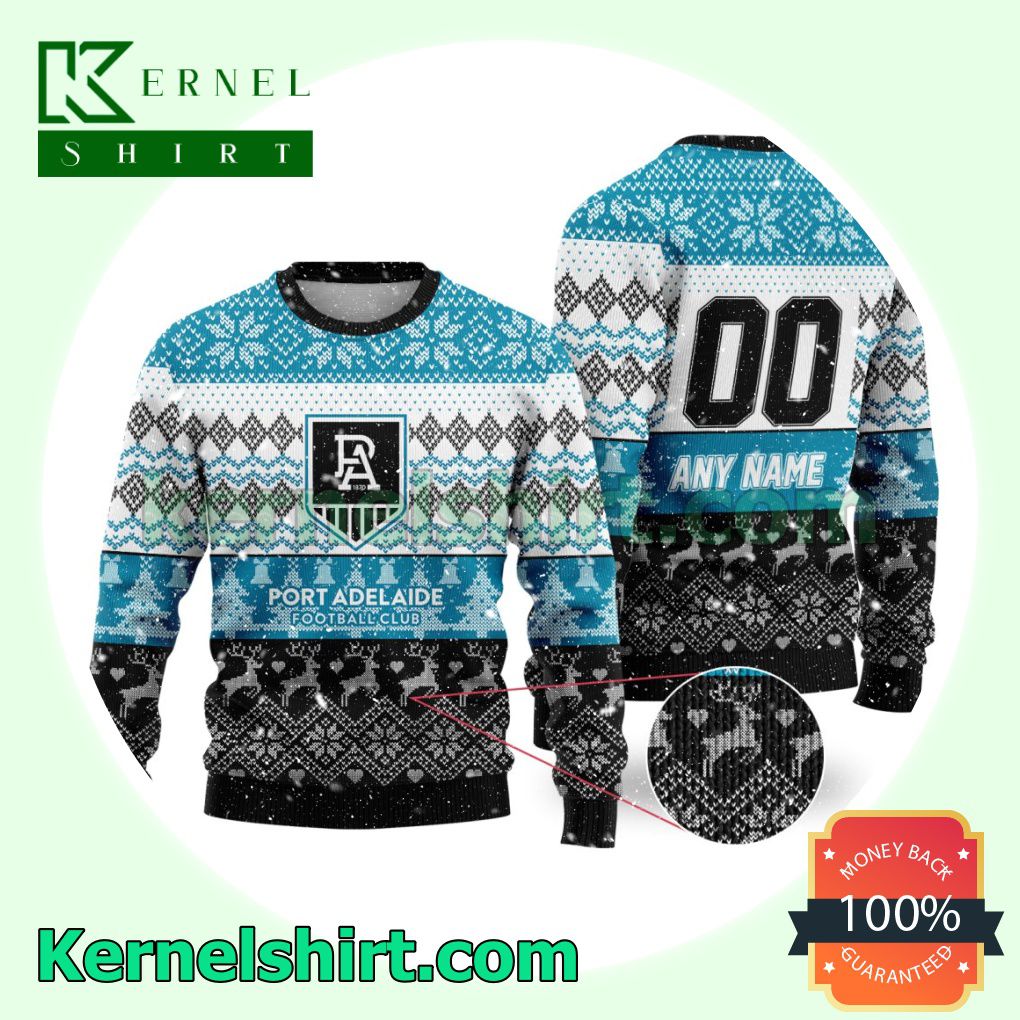 AFL Port Adelaide Football Club Ugly Sweater Holiday Knit Pullover
