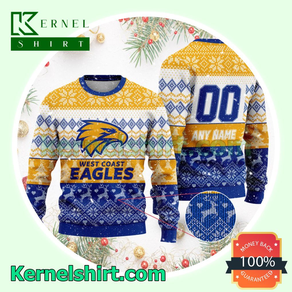 AFL West Coast Eagles Ugly Sweater Holiday Knit Pullover a