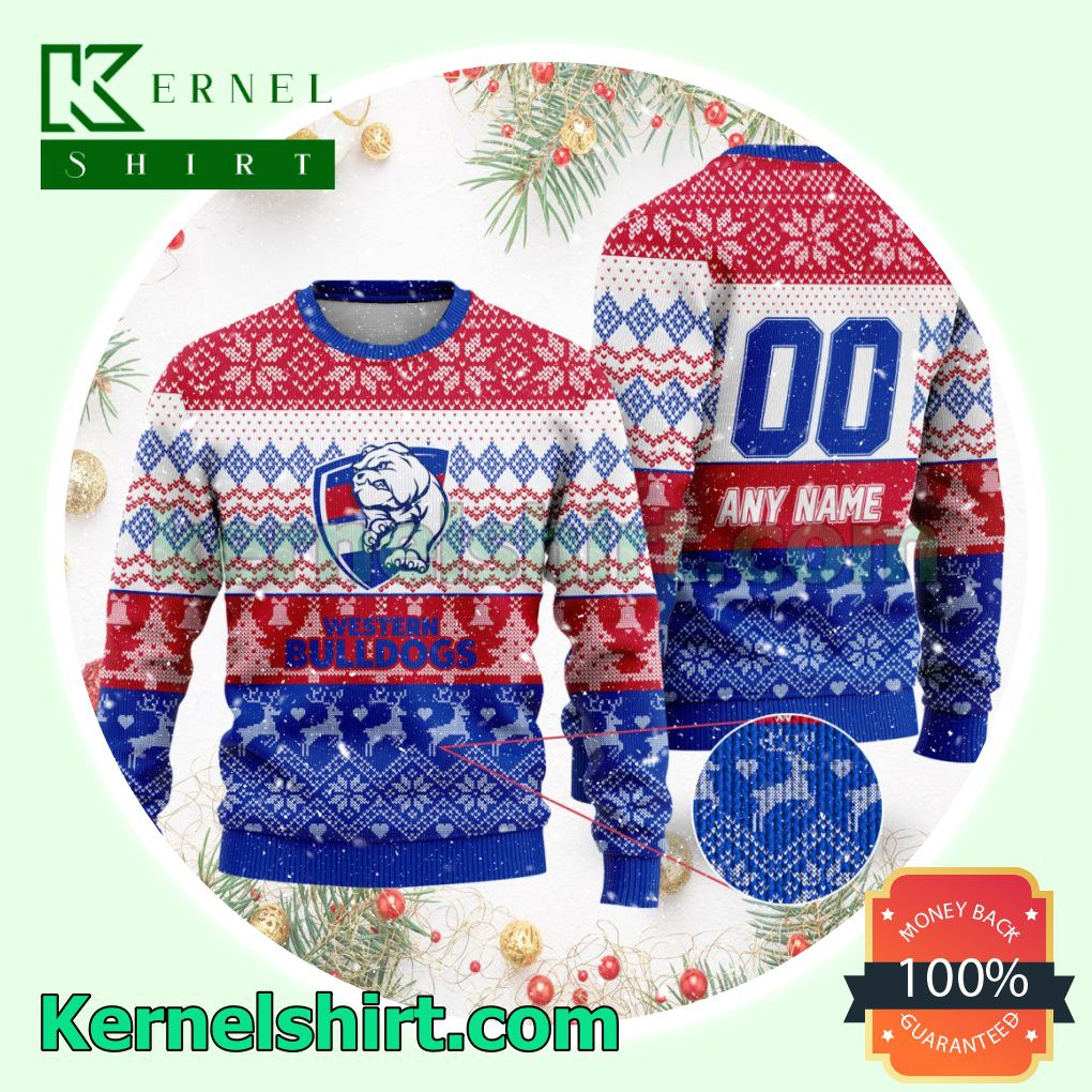 AFL Western Bulldogs Ugly Sweater Holiday Knit Pullover a