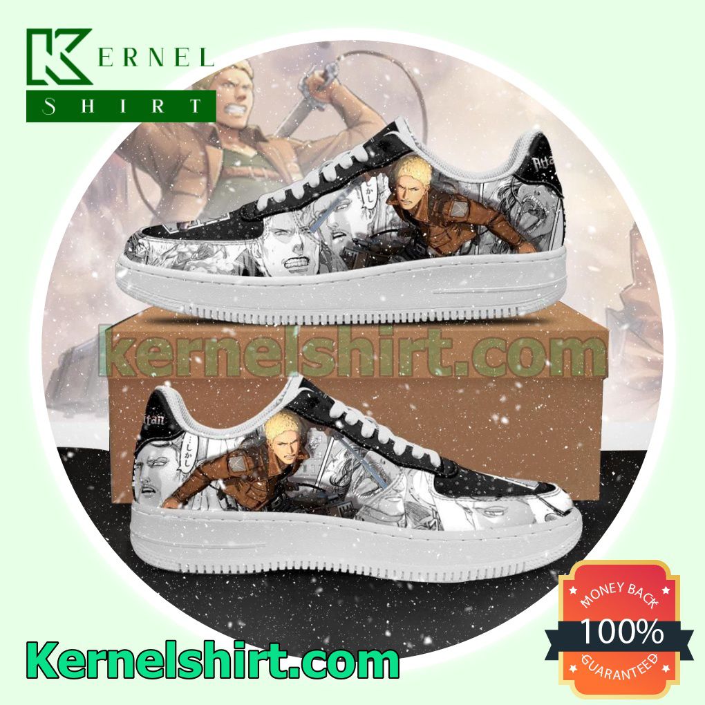 AOT Reiner Attack On Titan Anime Manga Mens Womens Air Force 1 Shoes