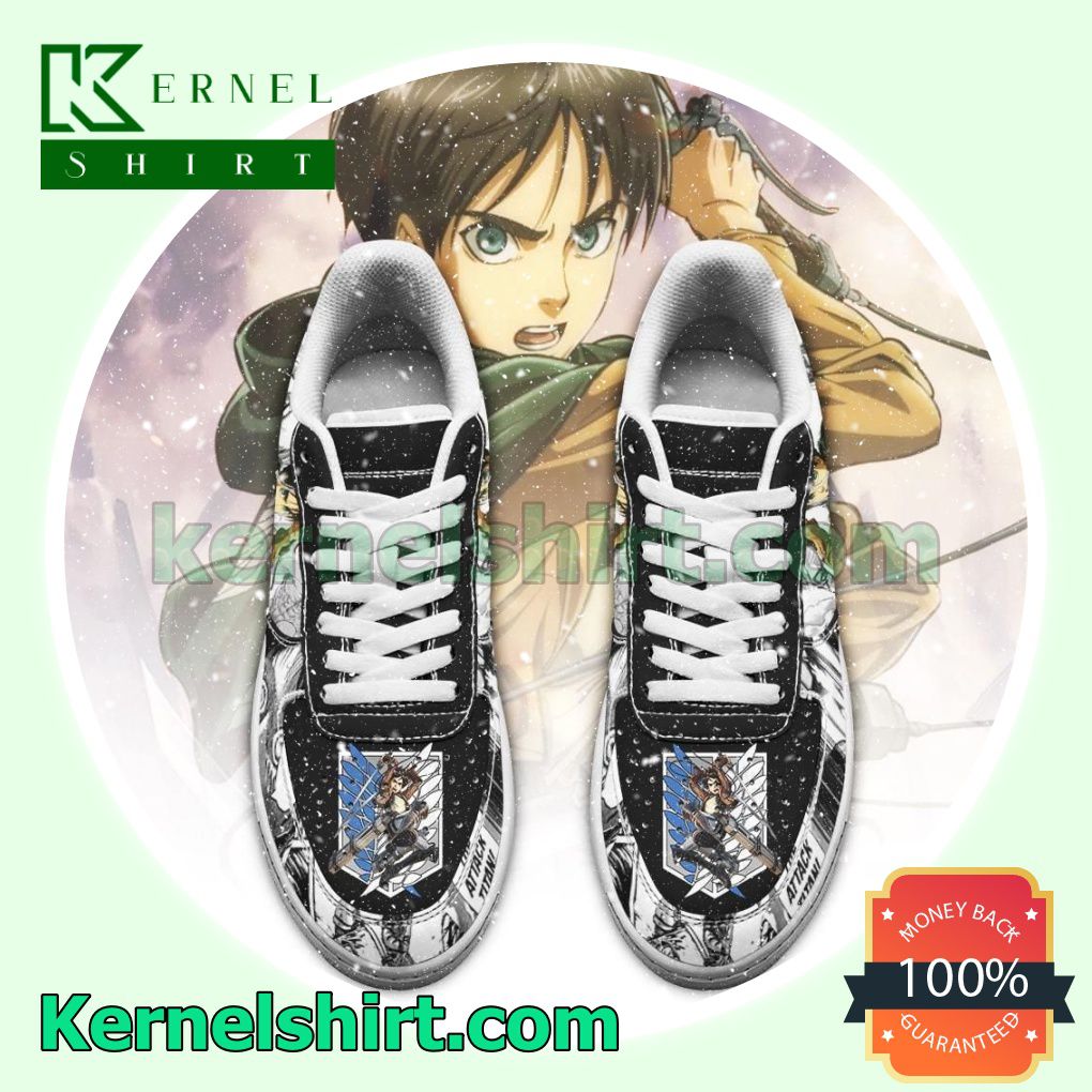 AOT Scout Eren Attack On Titan Anime Mixed Manga Mens Womens Air Force 1 Shoes a