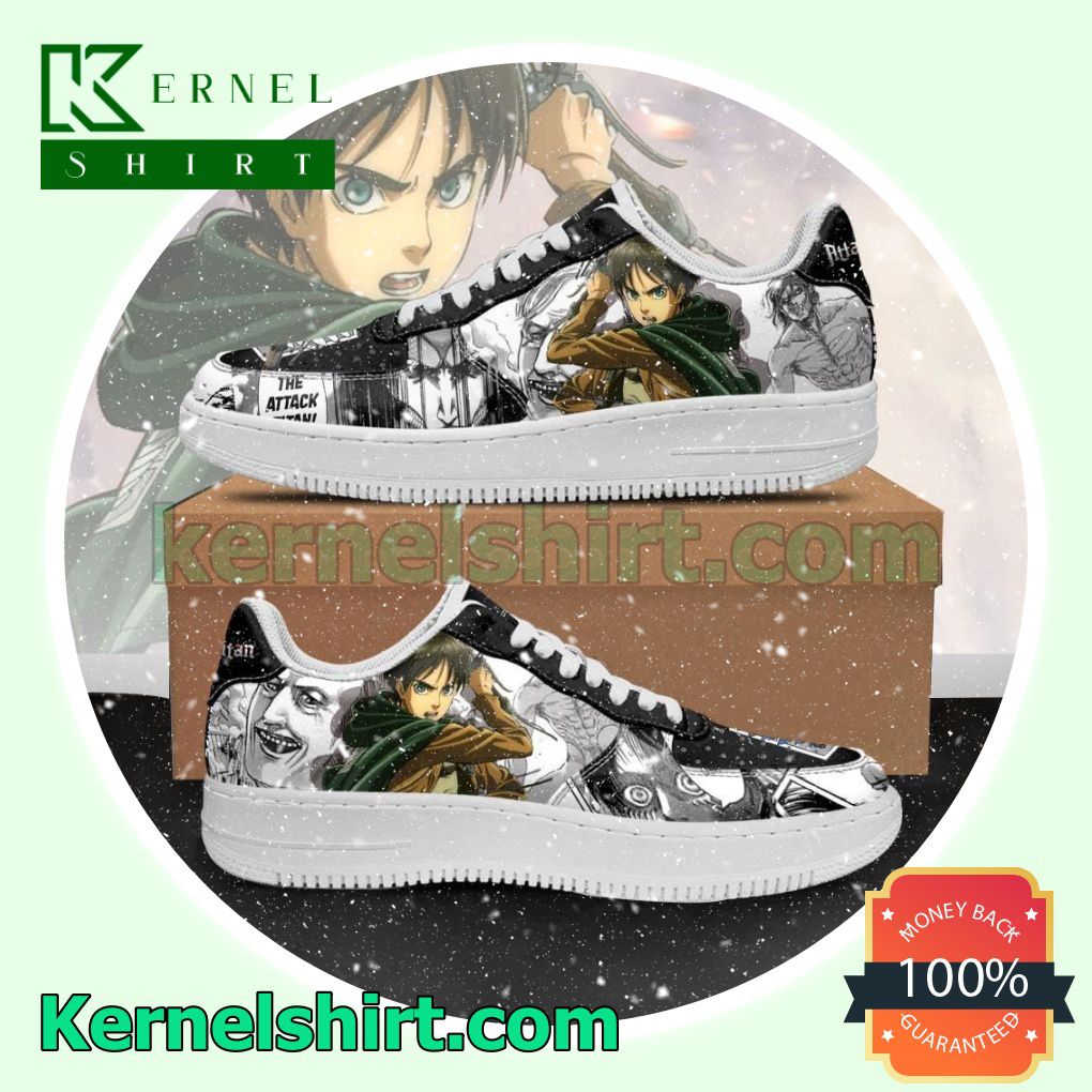 AOT Scout Eren Attack On Titan Anime Mixed Manga Mens Womens Air Force 1 Shoes