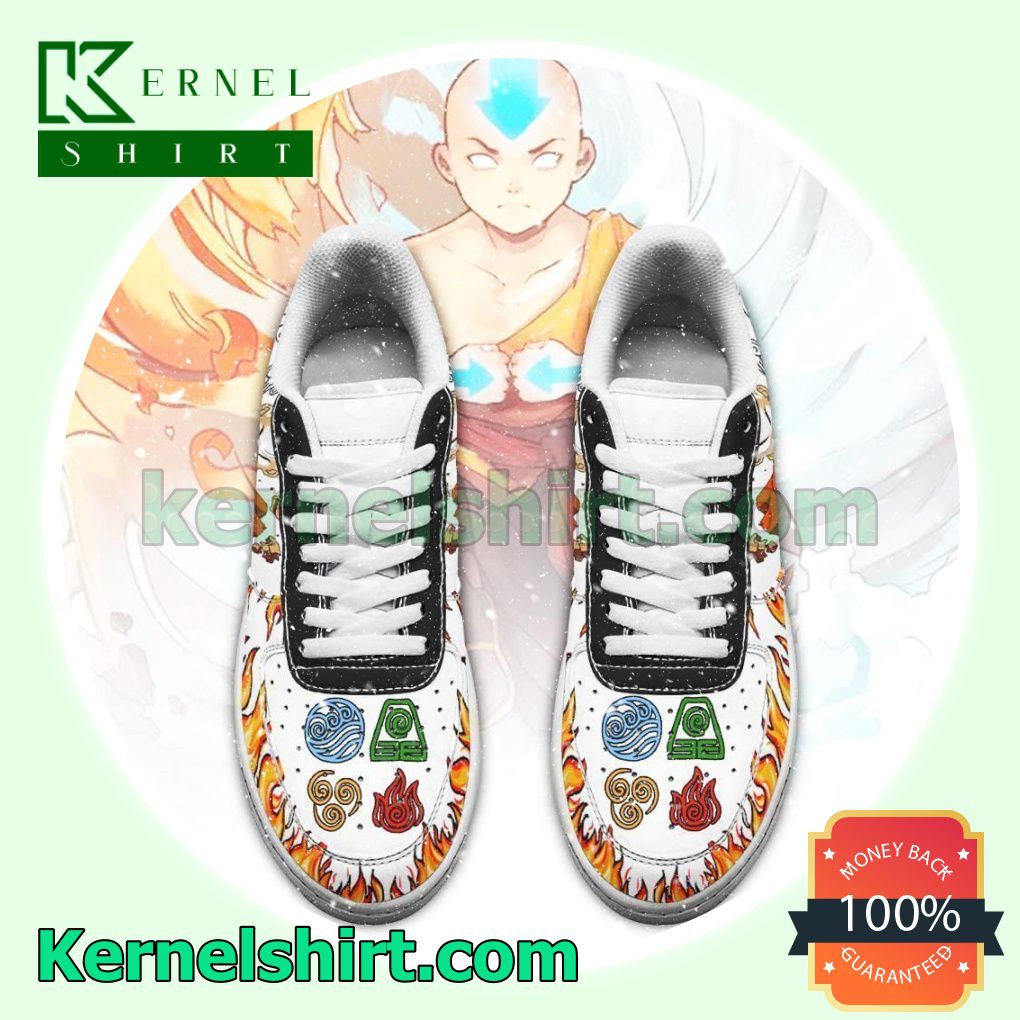 Aang Avatar Airbender Four Nation Tribes Mens Womens Air Force 1 Shoes a