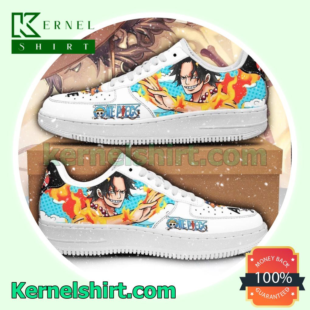Ace One Piece Anime Mens Womens Air Force 1 Shoes