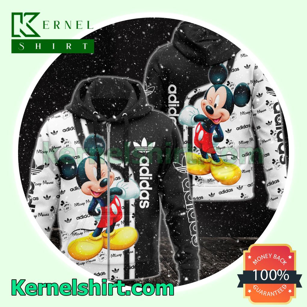 Adidas With Mickey Mouse Heavyweight Pullover Hoodie Sweatshirt