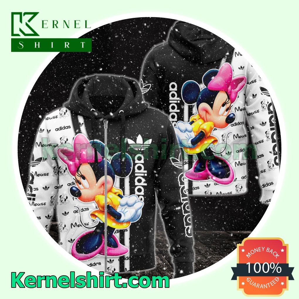 Adidas With Minnie Mouse Heavyweight Pullover Hoodie Sweatshirt