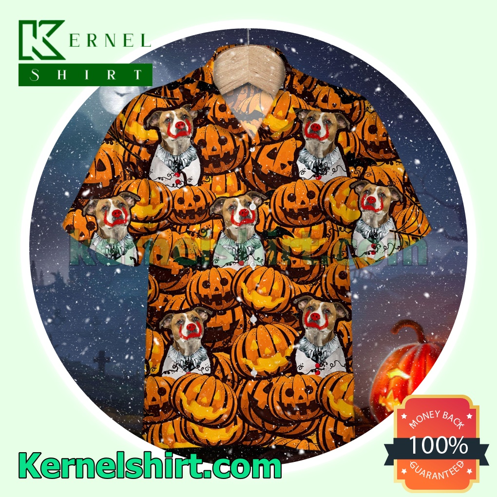 American Bulldog Pumpkin Halloween Short Sleeve Shirts