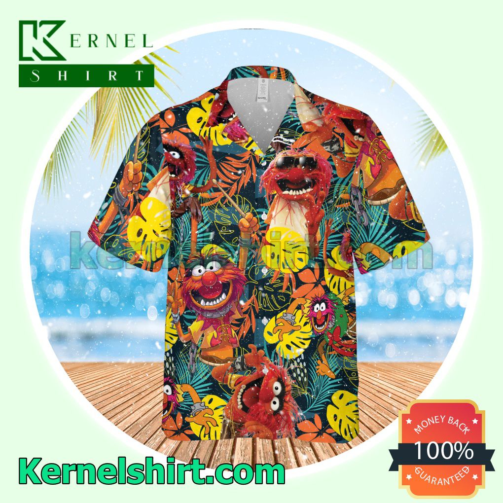 Animal Muppet Tropical Monstera And Palm Leaves Summer Shirt