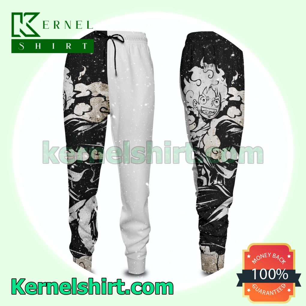Anime One Piece Luffy Cool Black And White Sweat Pants