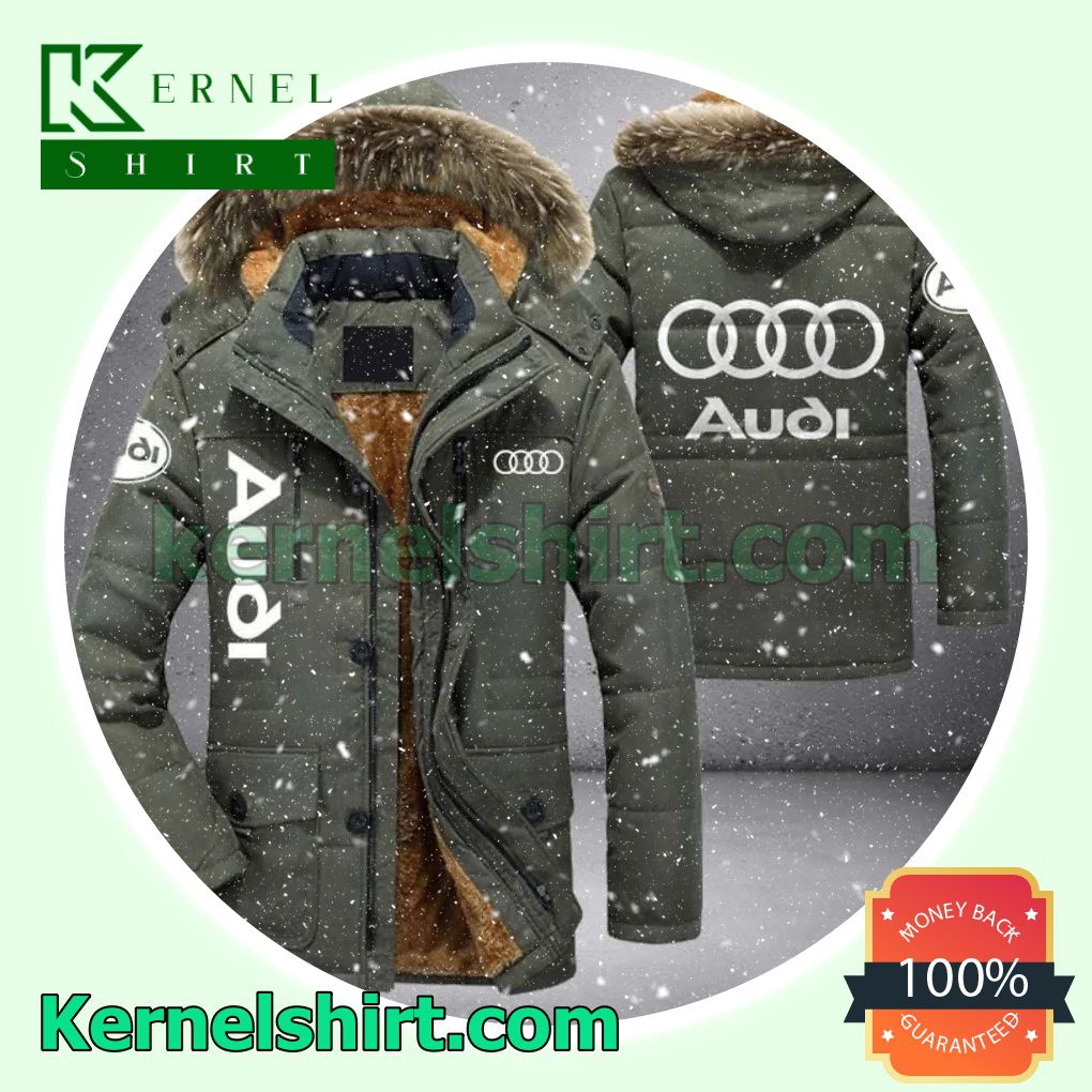 Audi Logo Warm Jacket With Faux Fur a