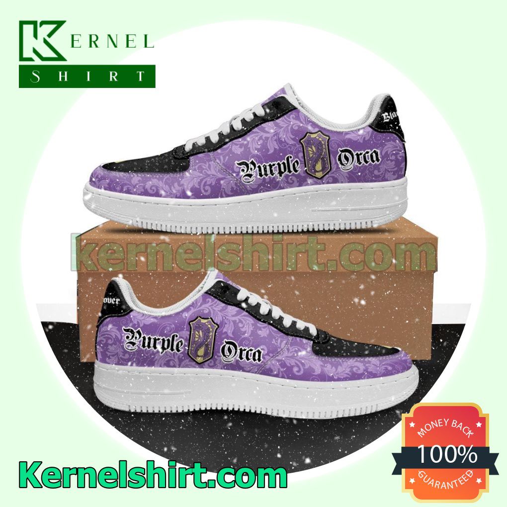 Black Clover Magic Knights Squad Purple Orca Anime Mens Womens Air Force 1 Shoes