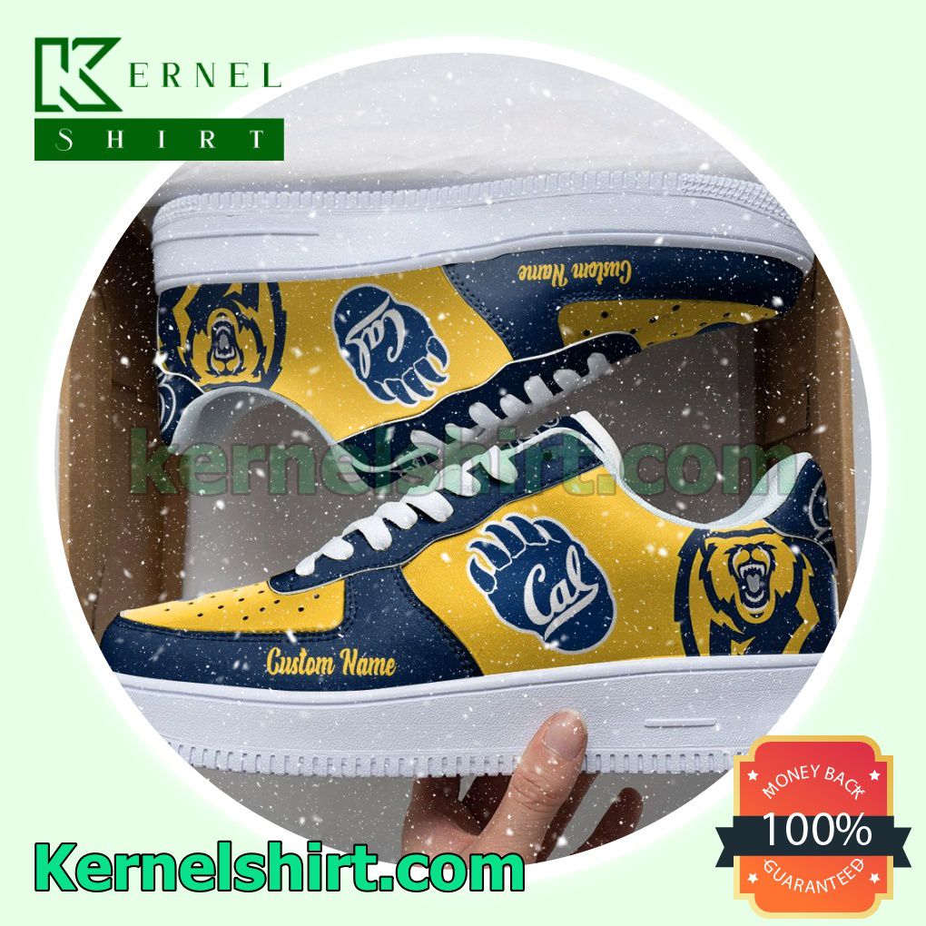 California Golden Bears Mascot Logo NCAA Custom Nike Air Force 1 Low Top Shoes