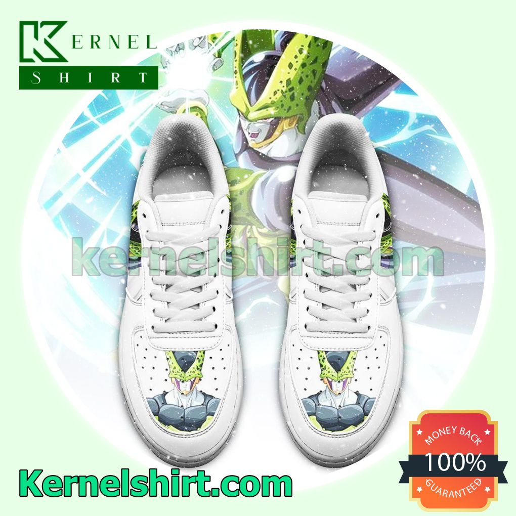 Cell Dragon Ball Z Anime Mens Womens Air Force 1 Shoes a