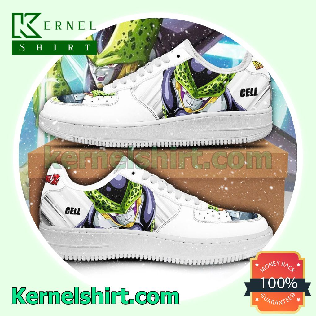 Cell Dragon Ball Z Anime Mens Womens Air Force 1 Shoes