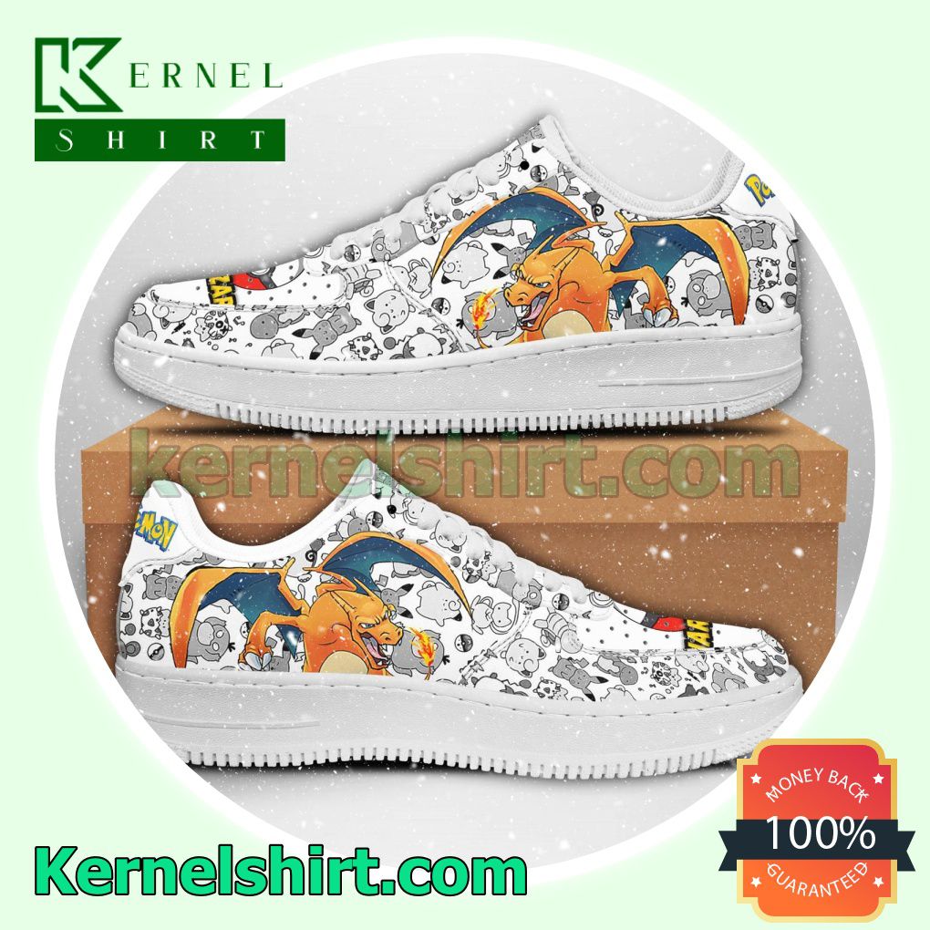 Charizard Pokemon Mens Womens Air Force 1 Shoes