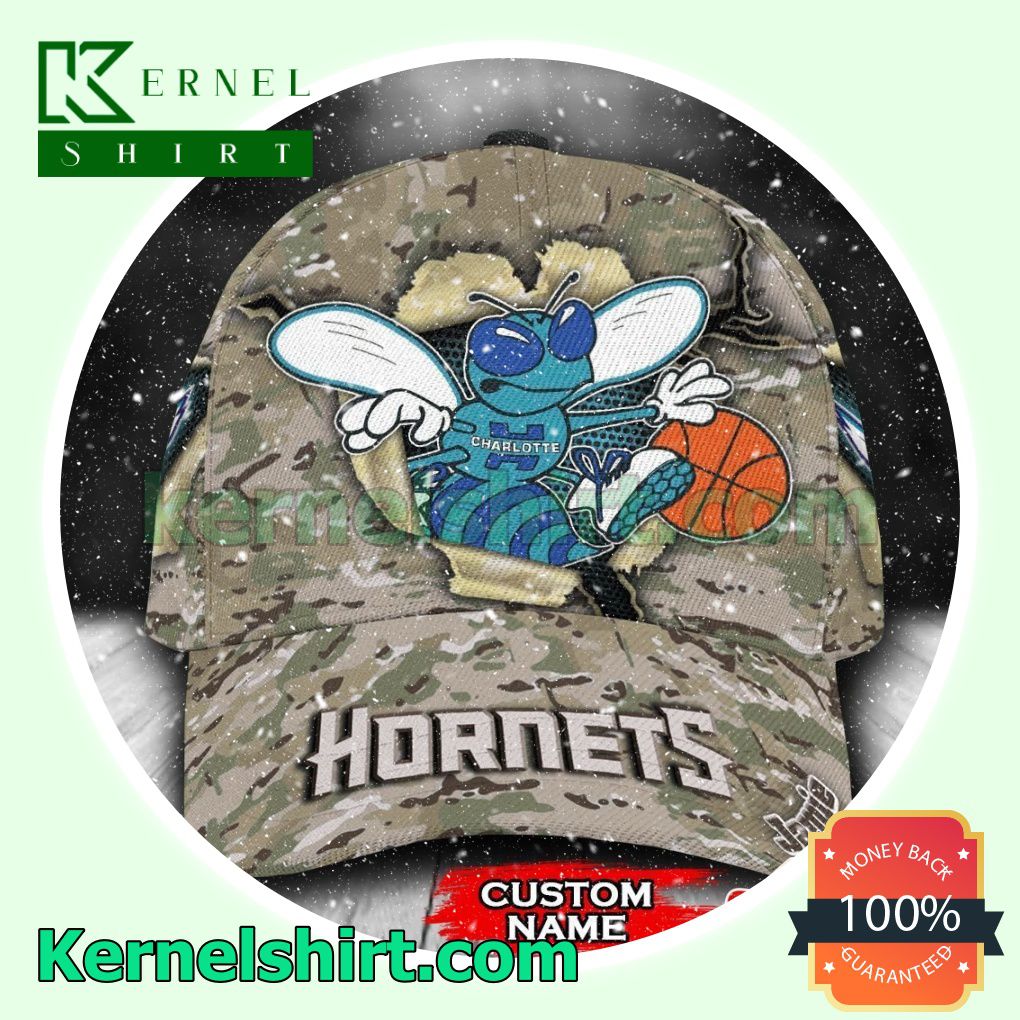 Charlotte Hornets Camo Mascot NBA Hockey Basketball Baseball Caps