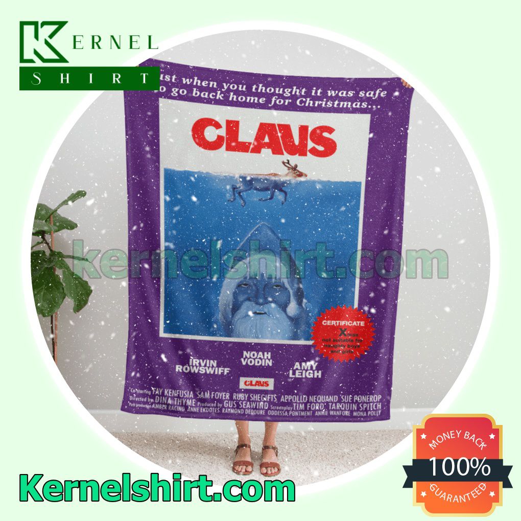 Claus Christmas Jaws Throw Blanket