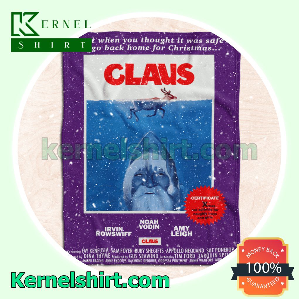 Claus Christmas Jaws Throw Blanket a