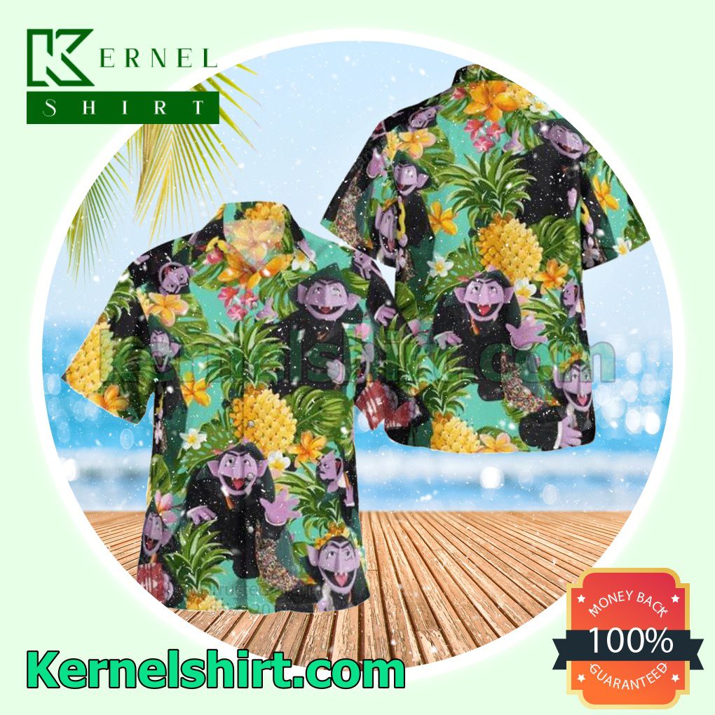 Count Von Count The Muppet Tropical Pineapple Summer Shirt