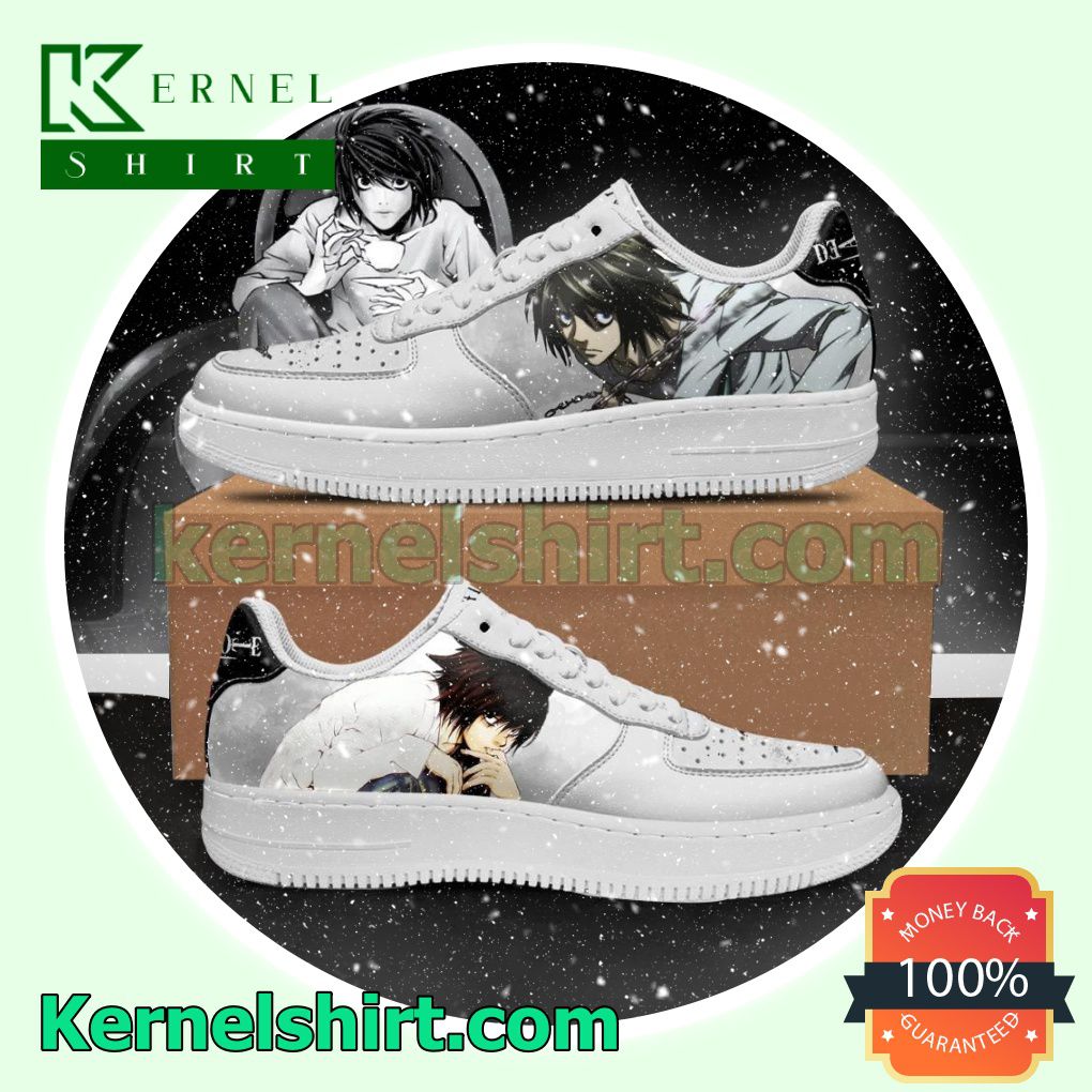 Death Note L Lawliet Anime Mens Womens Air Force 1 Shoes