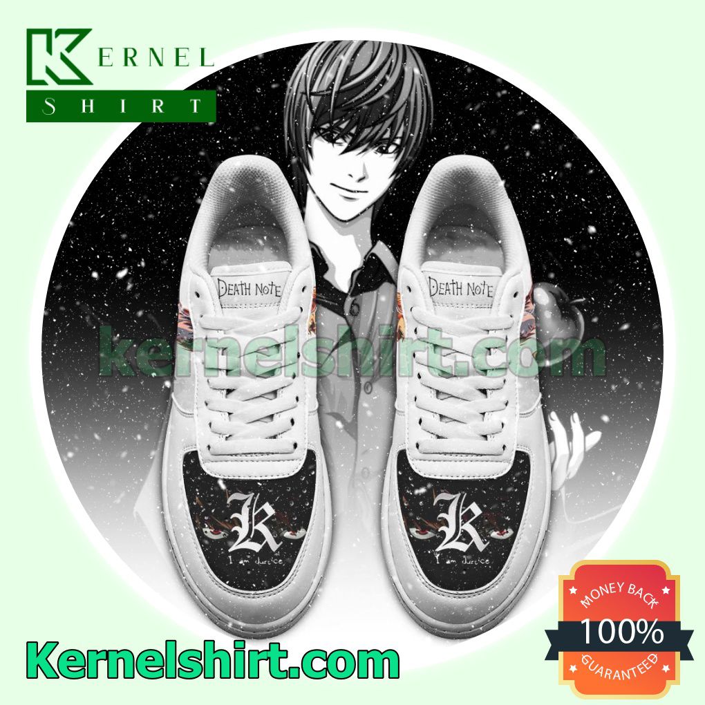 Death Note Light Yagami Anime Mens Womens Air Force 1 Shoes a