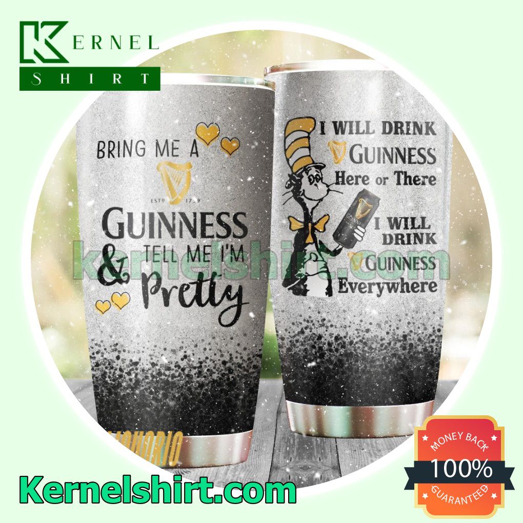 Dr Seuss I Will Drink Guinness Everywhere Sublimation Tumbler