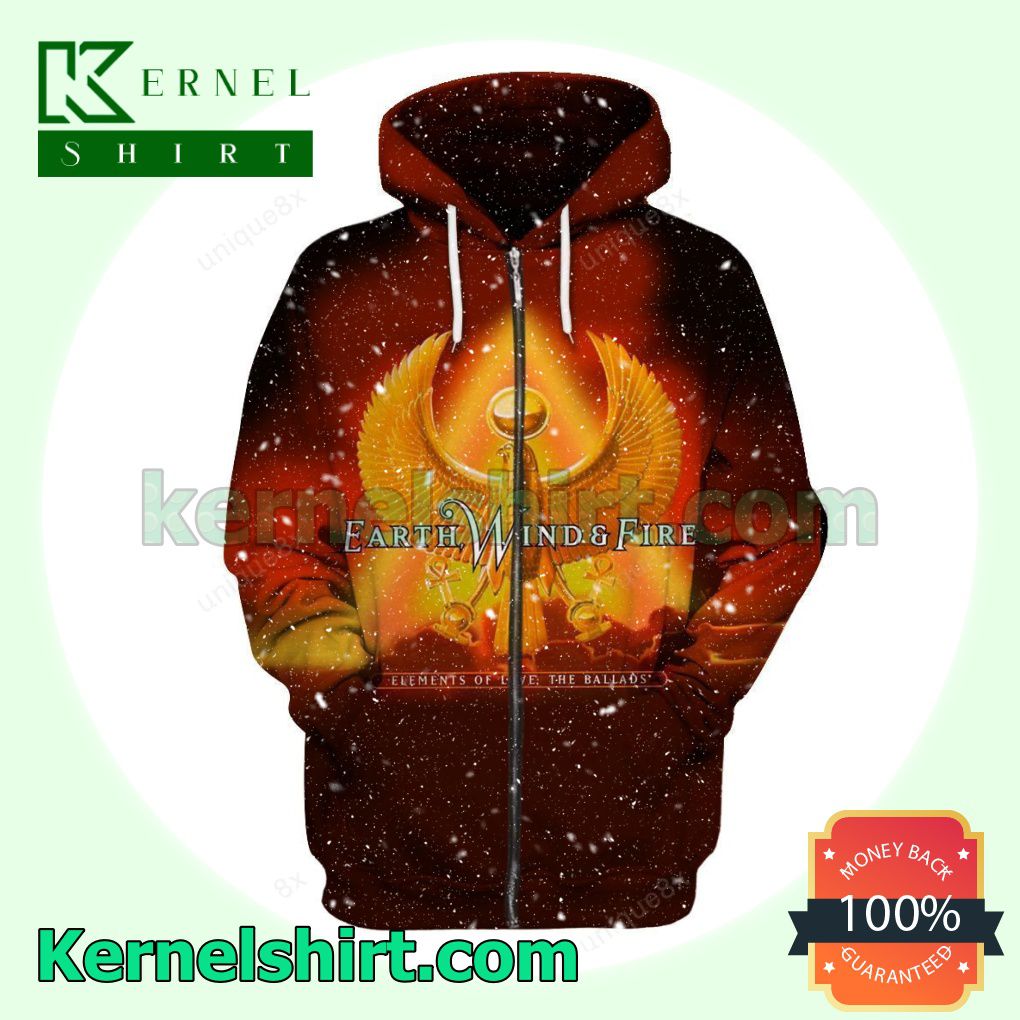 Earth, Wind And Fire Elements Of Love Ballads Album Cover Long Sleeve Pullover Hoodie