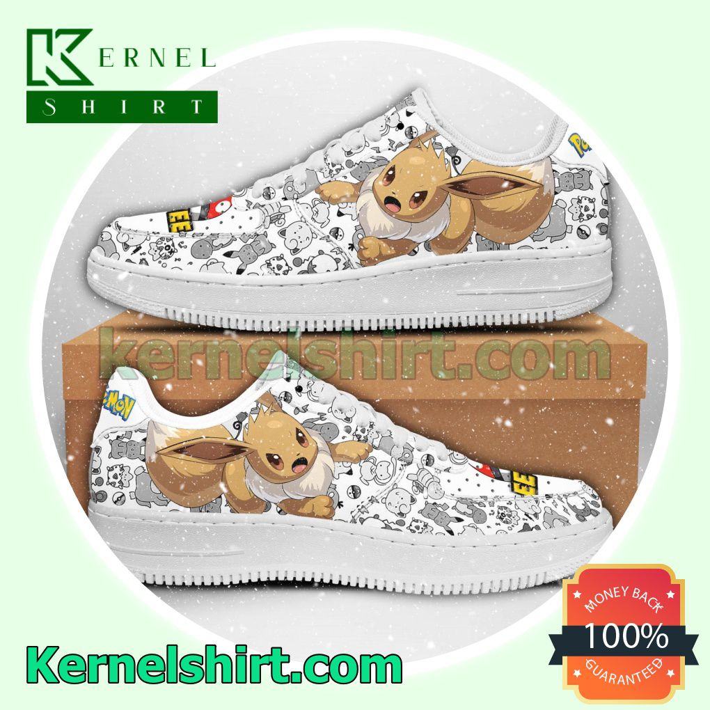 Eevee Pokemon Mens Womens Air Force 1 Shoes