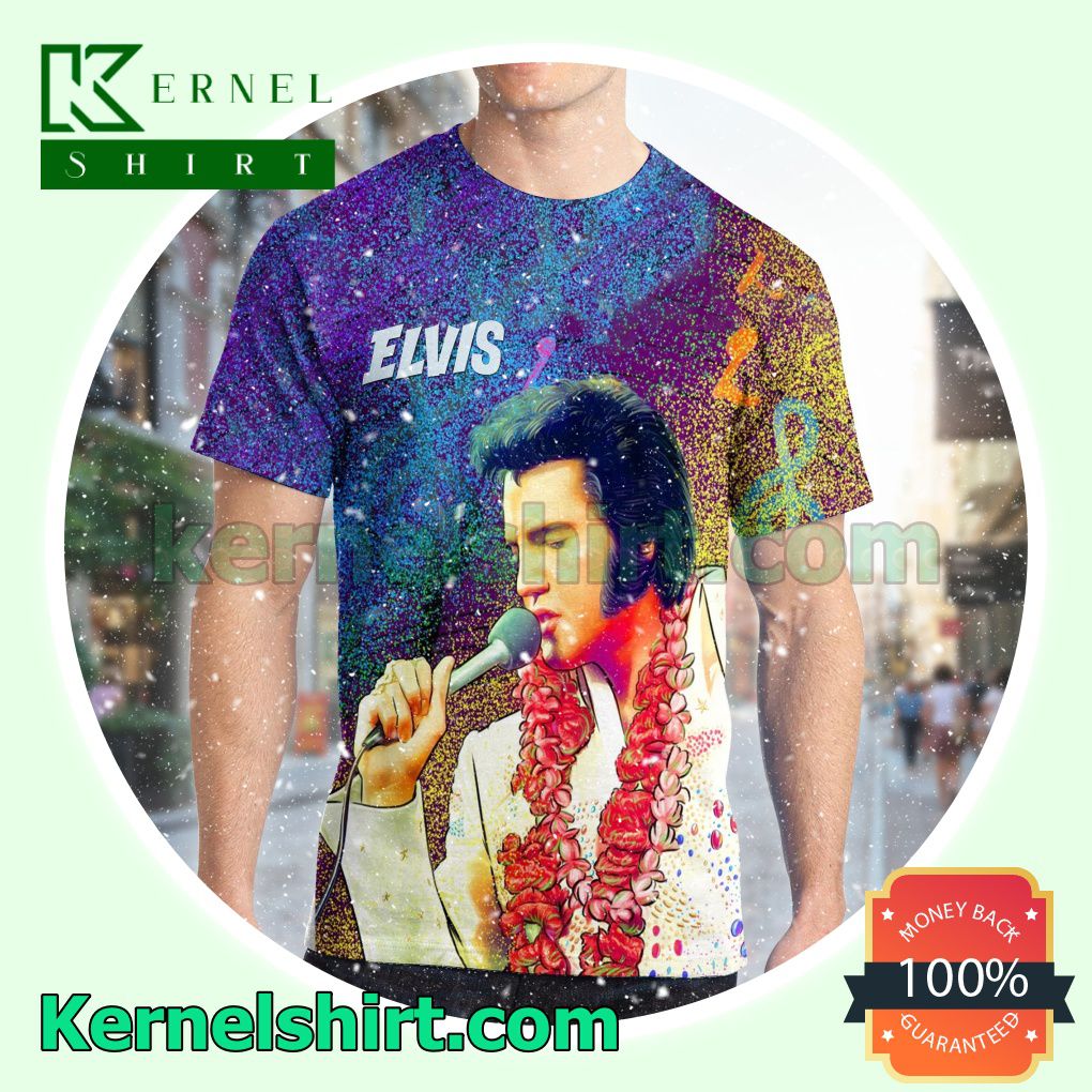 Elvis Presley Pop Art Print Crewneck T-shirt