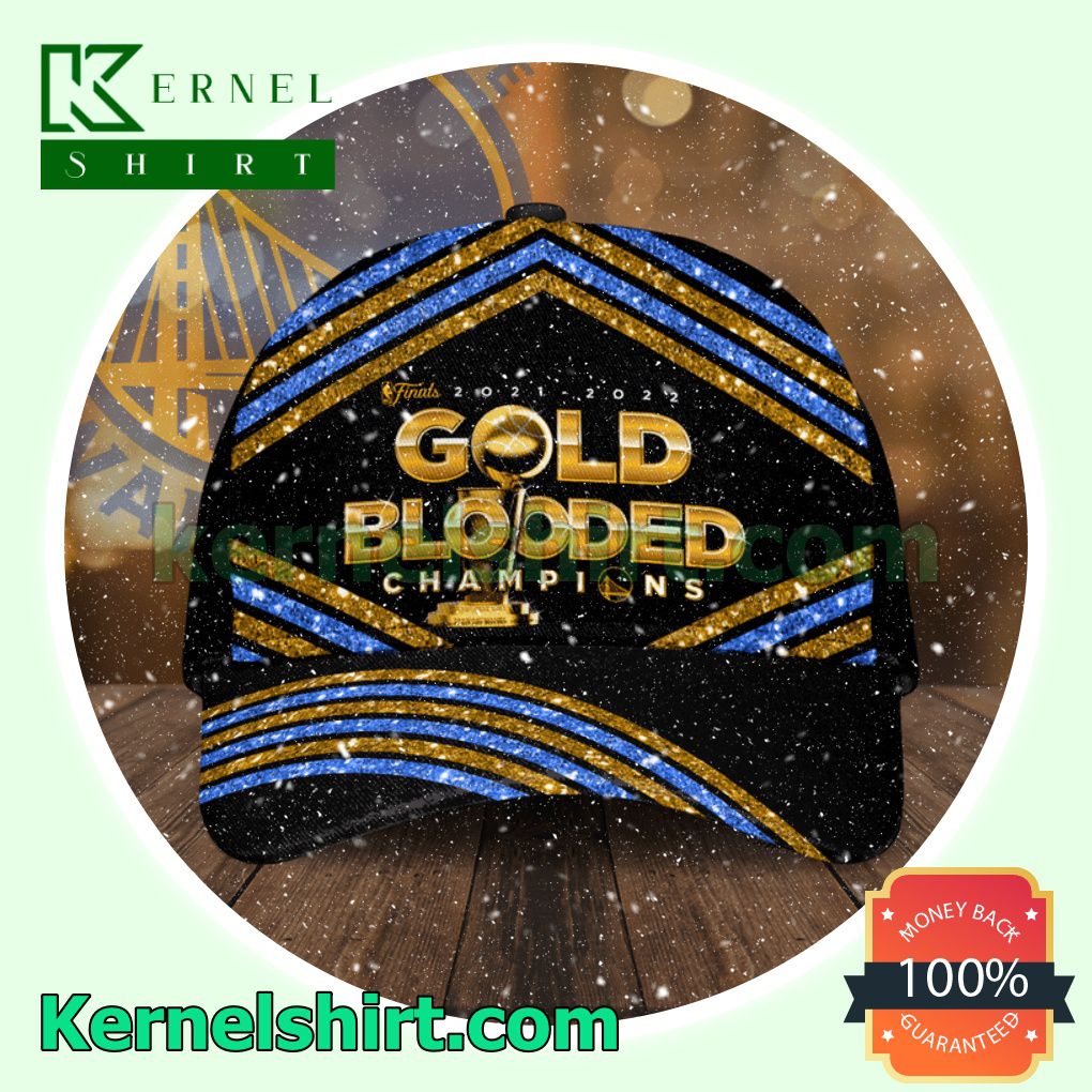 Finals 2021 2022 Gold Blooded Champions Glitter Stripes Trucker Caps