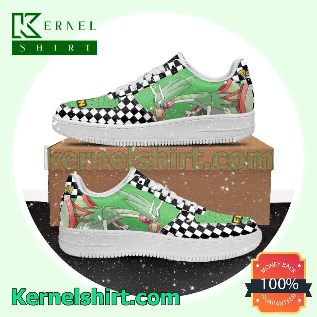 Flygon Checkerboard Pokemon Mens Womens Air Force 1 Shoes