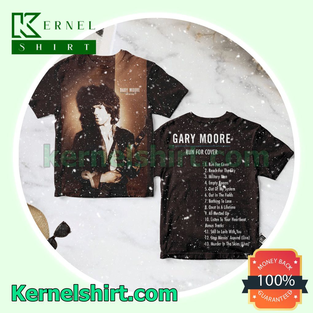 Gary Moore Run For Cover Album Crewneck T-shirt