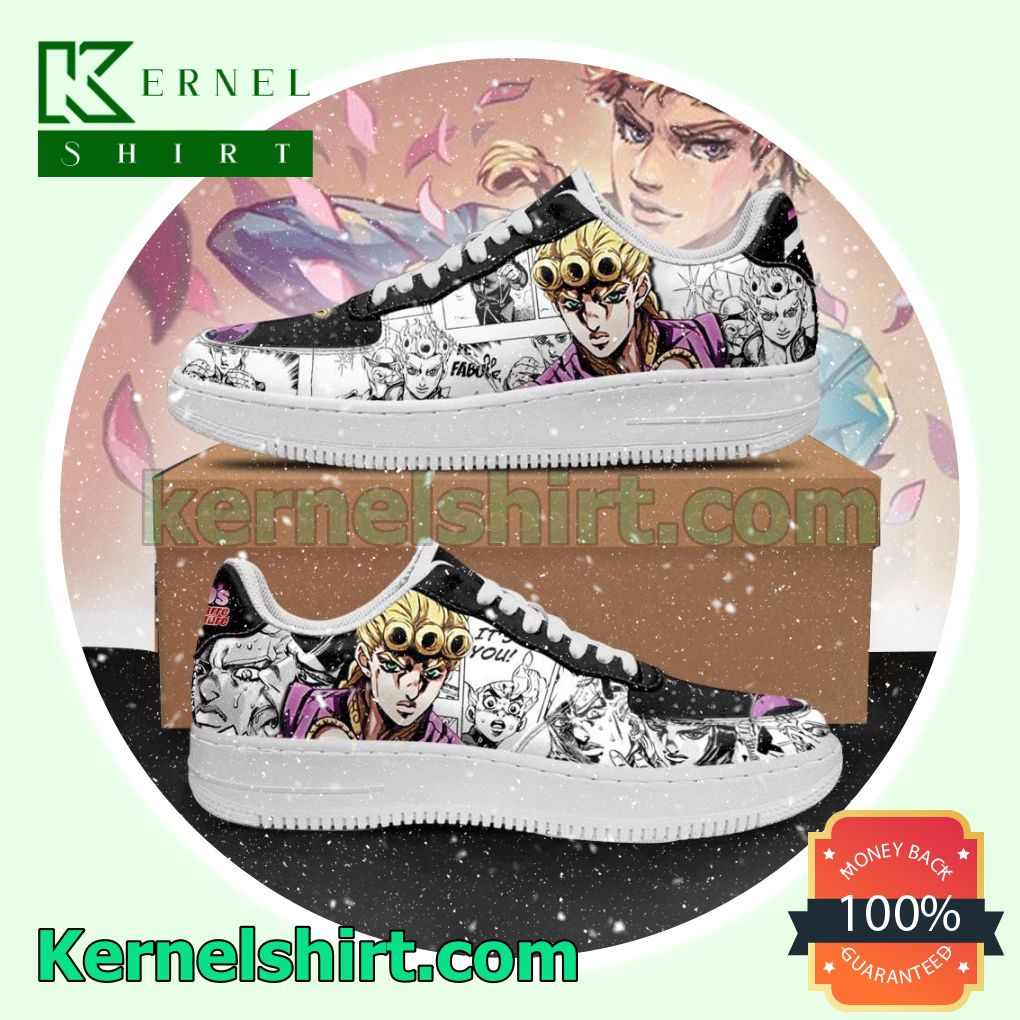 Giorno Giovanna Manga JoJo's Anime Mens Womens Air Force 1 Shoes