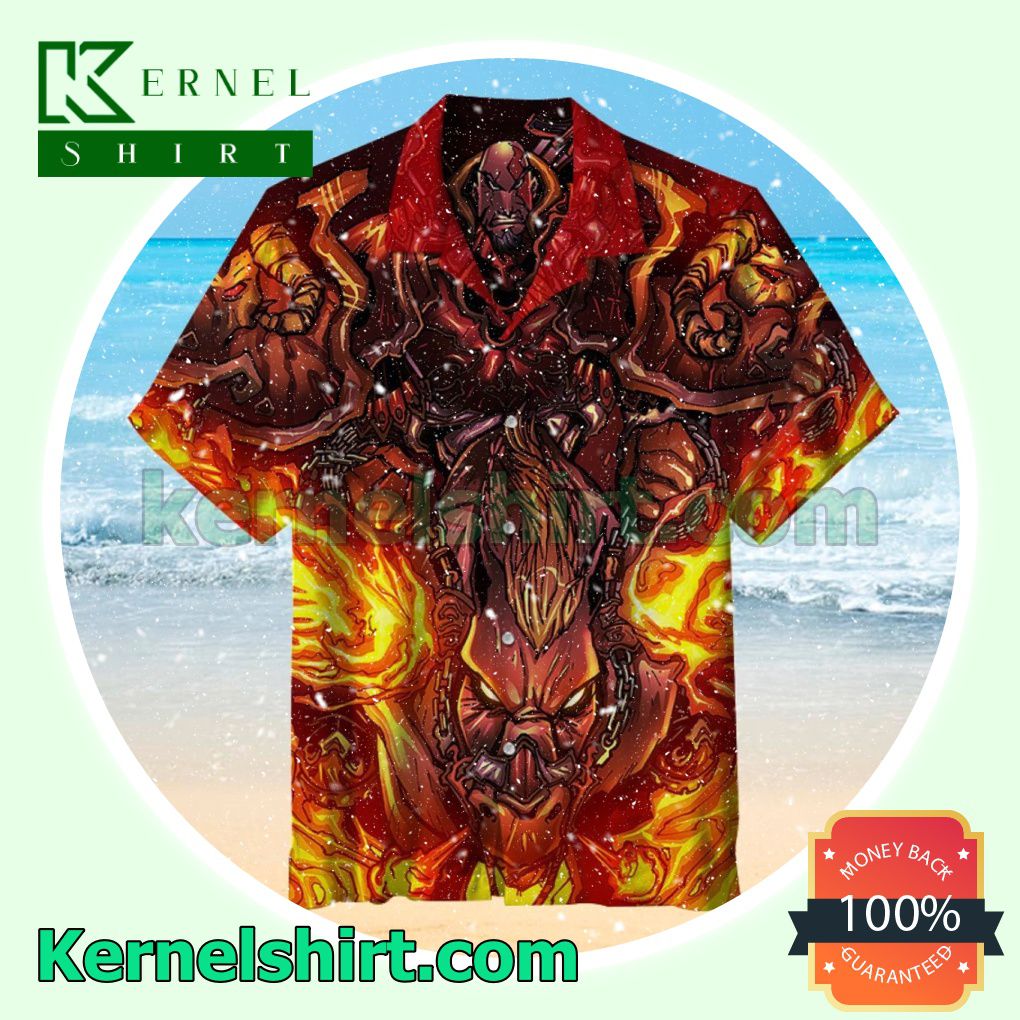 God Of War Colors Art Casual Button Down Shirts