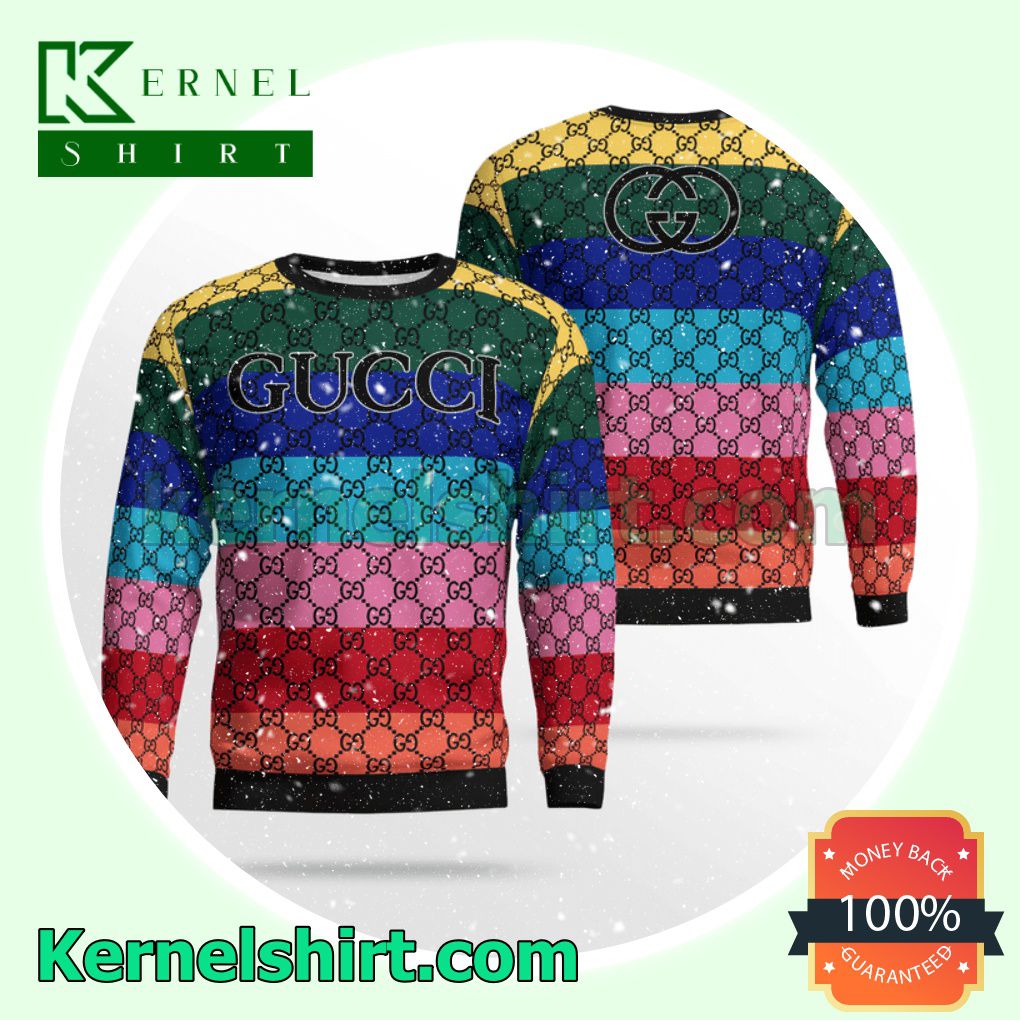 Gucci Multicolor Stripe Knitted Ugly Sweater Christmas