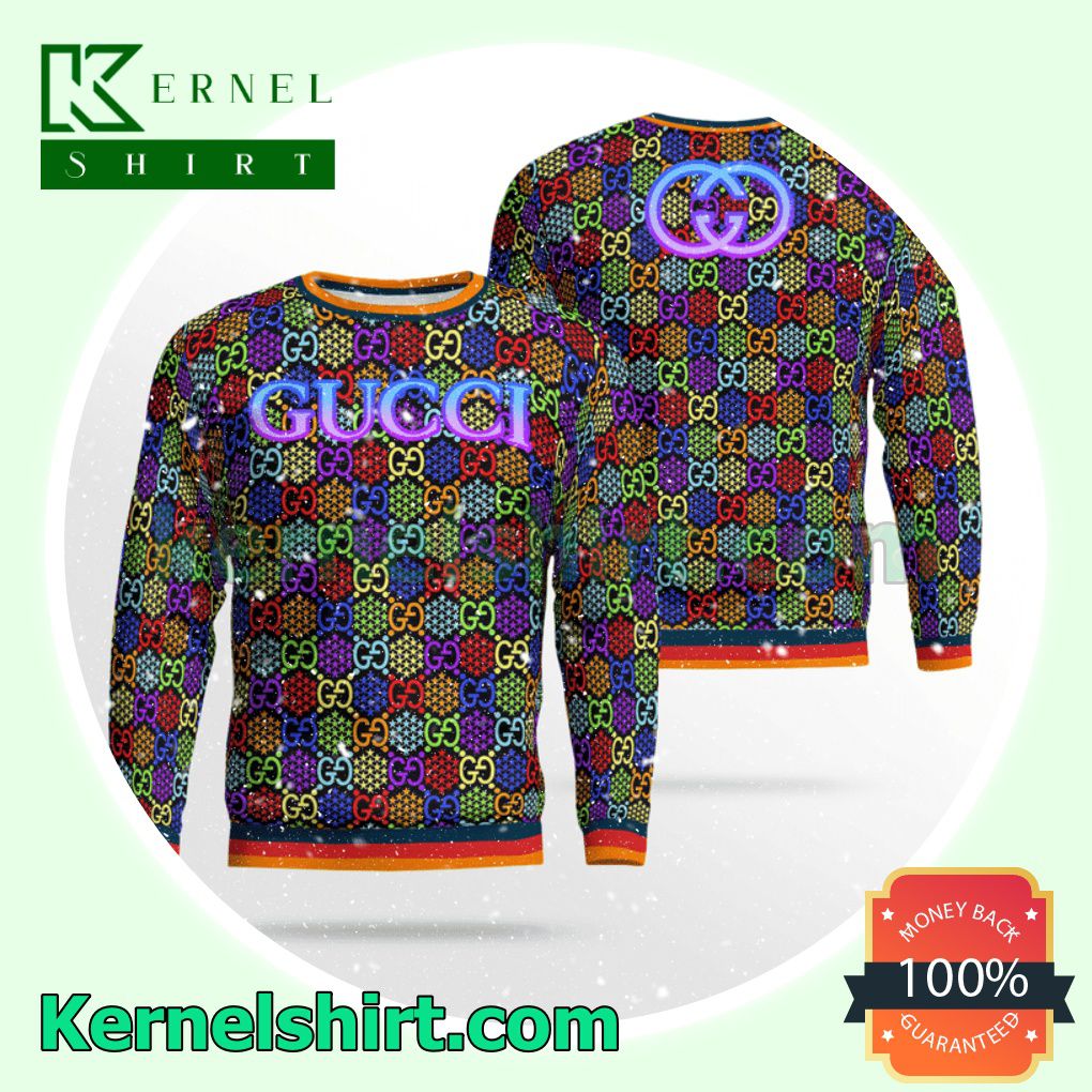 Gucci Psychedelic Multicolor Knitted Ugly Sweater Christmas