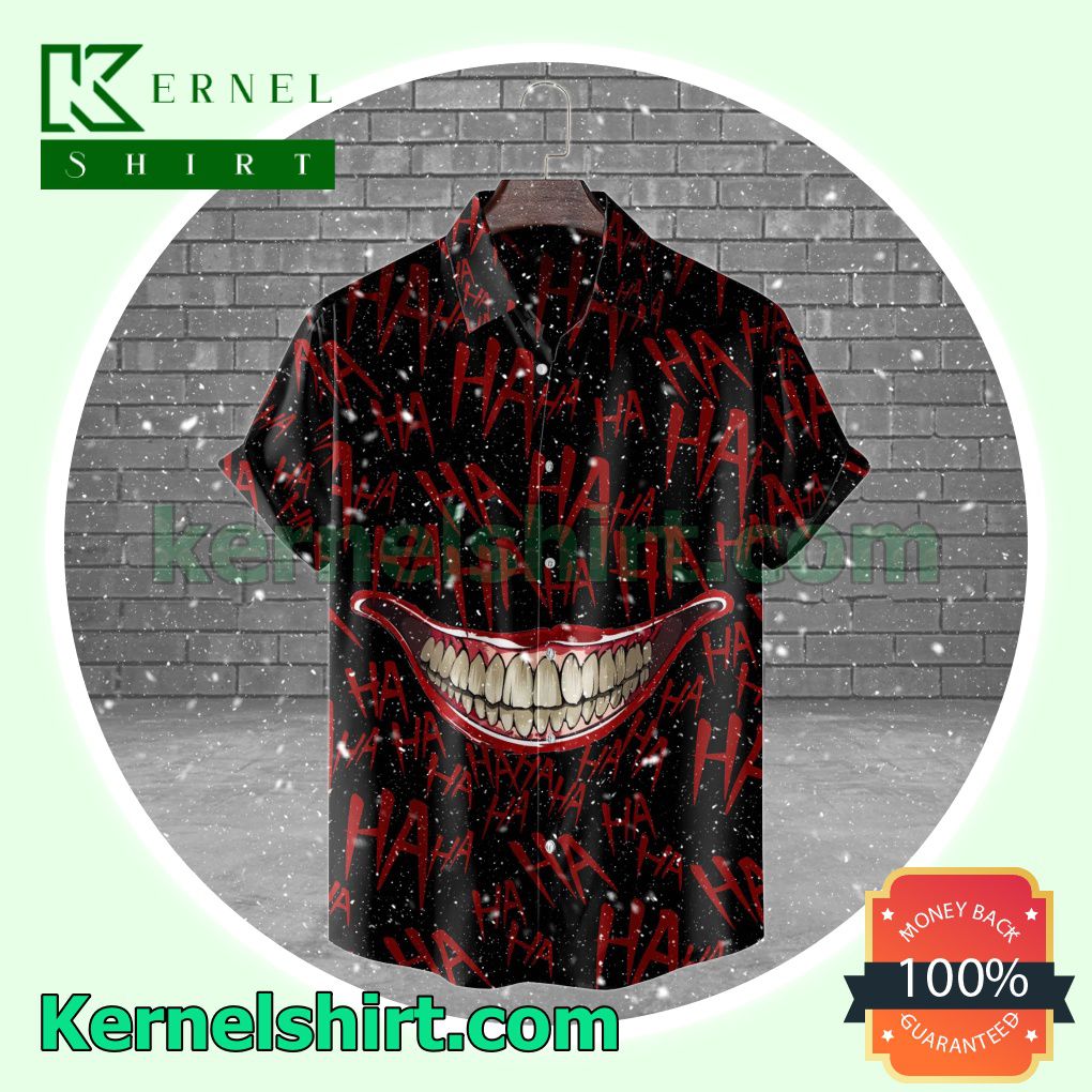 Haha Joker Smile Black Halloween Costume Shirt